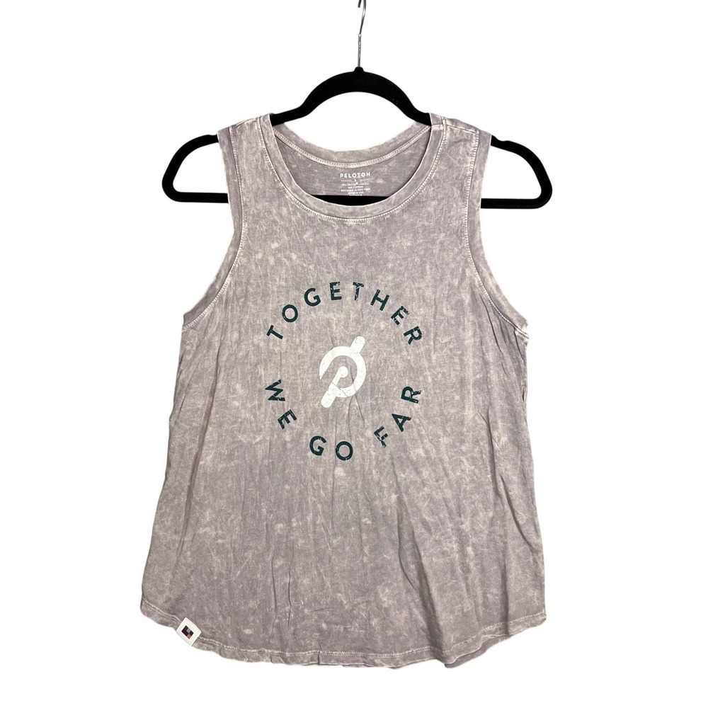 Peloton Tank Top Womens Size S Dusty Purple Graphic Racerback Acid‎ Wash NEW